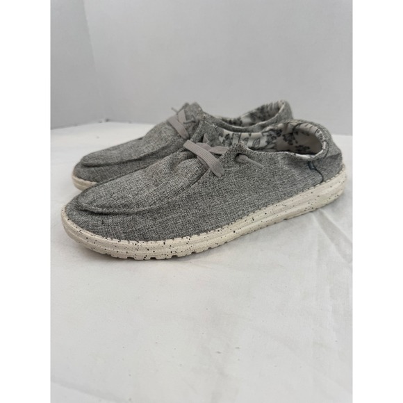 Hey Dude Wendy L Linen Iron Grey Floral Slip On Loafers 121533901 Womens 11 - Picture 4 of 10